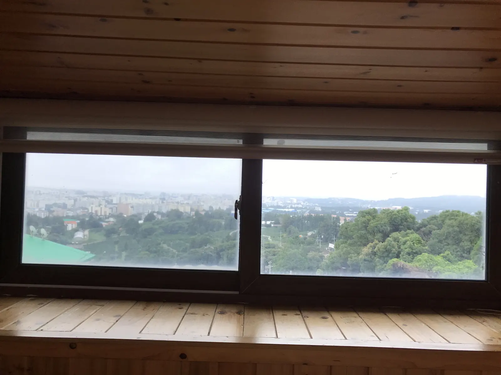 The view from an upstairs bedroom window